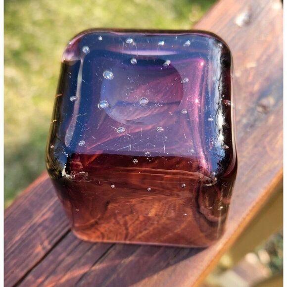 Carl Erickson Purple Sommerso Bullicante Glass Controlled Bubble Cigarette Vase - Picture 2 of 9